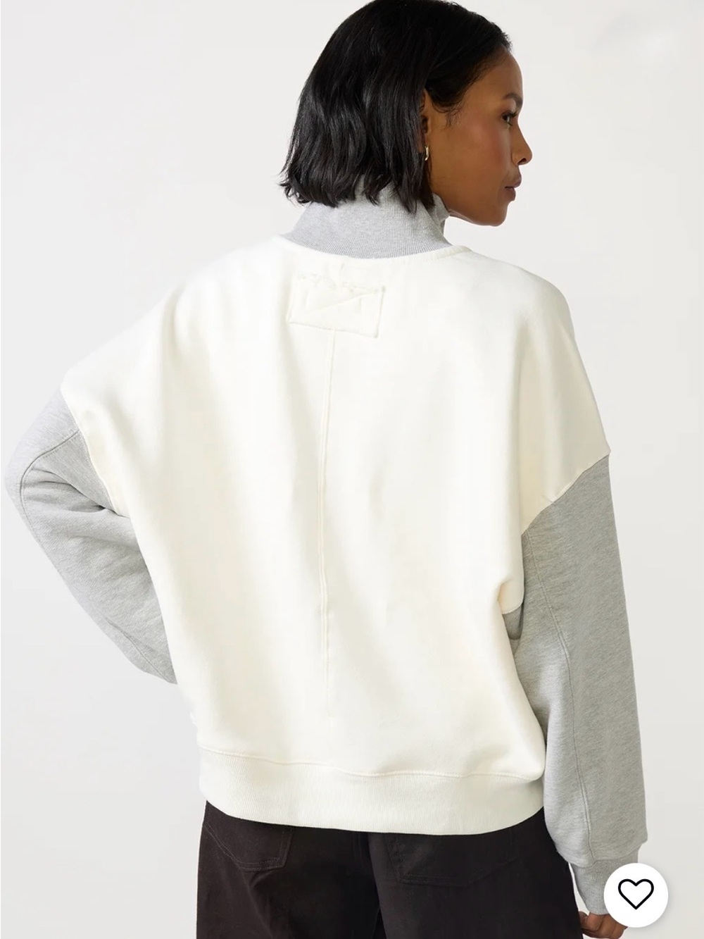 Free People NWT Colorblock Timeless Sweatshirt Size L Heathergreycombo - Picture 4 of 9